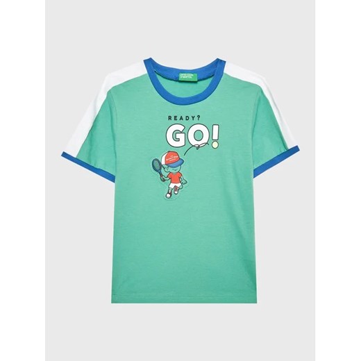 United Colors Of Benetton T-Shirt 3096G108L Zielony Regular Fit ze sklepu MODIVO w kategorii T-shirty chłopięce - zdjęcie 168413606