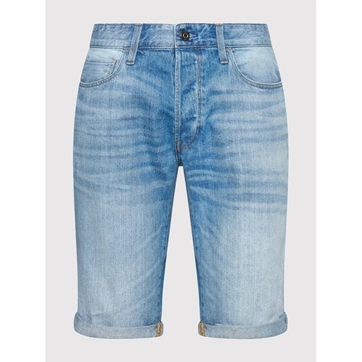 G-Star Raw Szorty jeansowe 3301 1/2 D07432-8973-424 Niebieski Straight Fit 31 MODIVO promocyjna cena