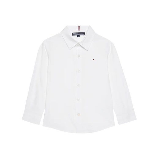 Tommy Hilfiger Koszula Solid Poplin KB0KB06965 M Biały Slim Fit ze sklepu MODIVO w kategorii Koszule chłopięce - zdjęcie 168415526