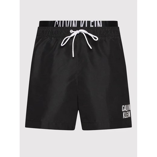 Calvin Klein Swimwear Szorty kąpielowe Medium Double KM0KM00740 Czarny Regular L MODIVO
