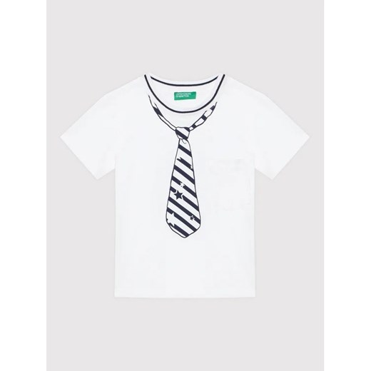 United Colors Of Benetton T-Shirt 3I1XG100P Biały Regular Fit ze sklepu MODIVO w kategorii Koszulki niemowlęce - zdjęcie 168416816