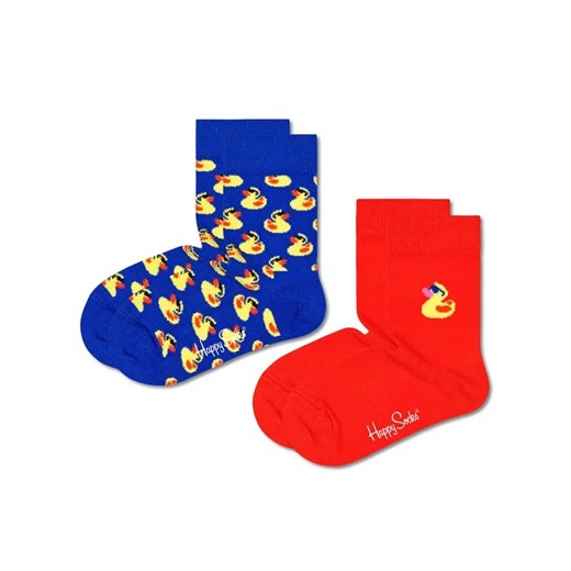 Happy Socks Zestaw 2 par wysokich skarpet dziecięcych KRDU02-0200 Kolorowy Happy Socks 7_9Y promocja MODIVO