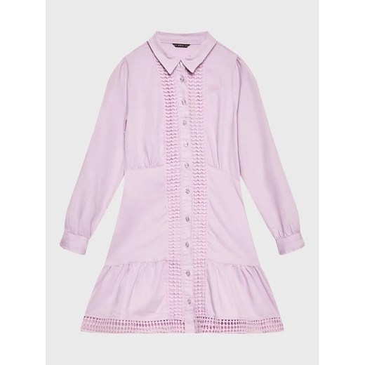 Guess Sukienka koszulowa J3RK04 WE8R0 Różowy Regular Fit ze sklepu MODIVO w kategorii Sukienki dziewczęce - zdjęcie 168417287