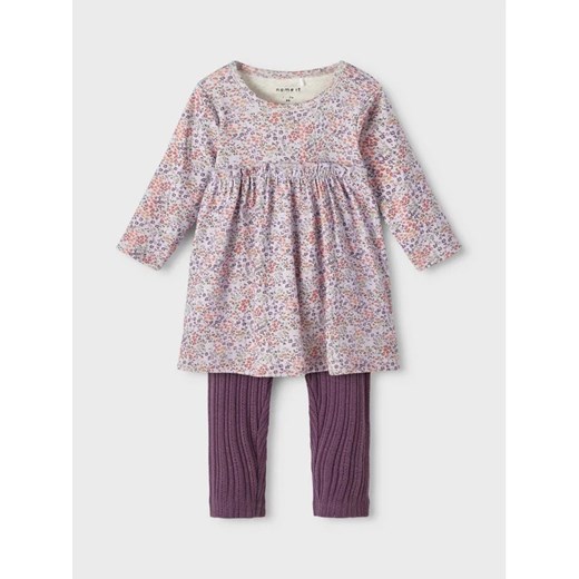 NAME IT Komplet sukienka i legginsy 13215289 Fioletowy Regular Fit ze sklepu MODIVO w kategorii Komplety niemowlęce - zdjęcie 168419895