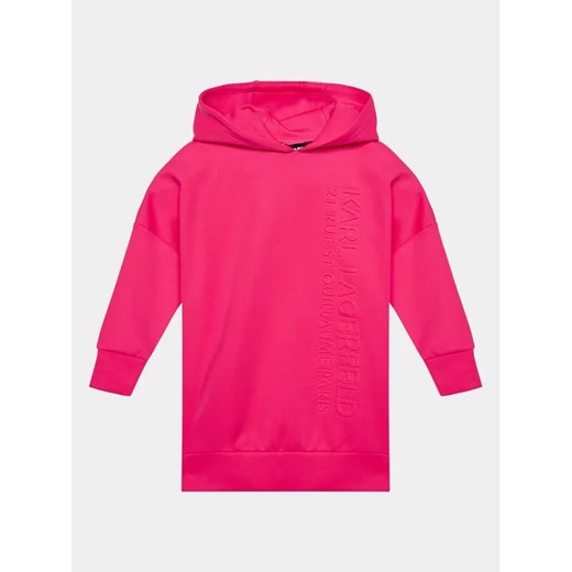 Karl Lagerfeld Kids Sukienka dzianinowa Z12247 D Różowy Regular Fit 14Y promocyjna cena MODIVO
