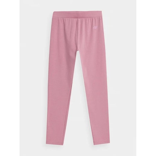 4F Legginsy 4FJAW23TTIGF093 Różowy Slim Fit ze sklepu MODIVO w kategorii Spodnie dziewczęce - zdjęcie 168420926