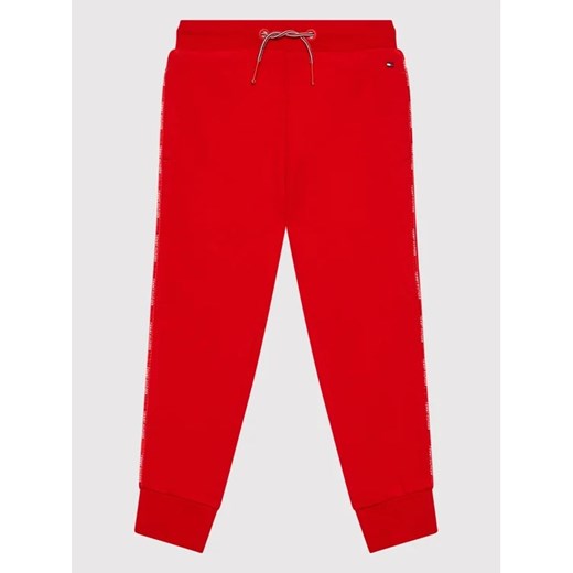 Tommy Hilfiger Spodnie dresowe Piping KG0KG05671 D Czerwony Regular Fit Tommy Hilfiger 10Y MODIVO okazyjna cena