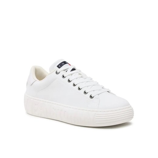 Tommy Jeans Sneakersy Canvas Outsole EM0EM01160 Biały ze sklepu MODIVO w kategorii Trampki męskie - zdjęcie 168423218
