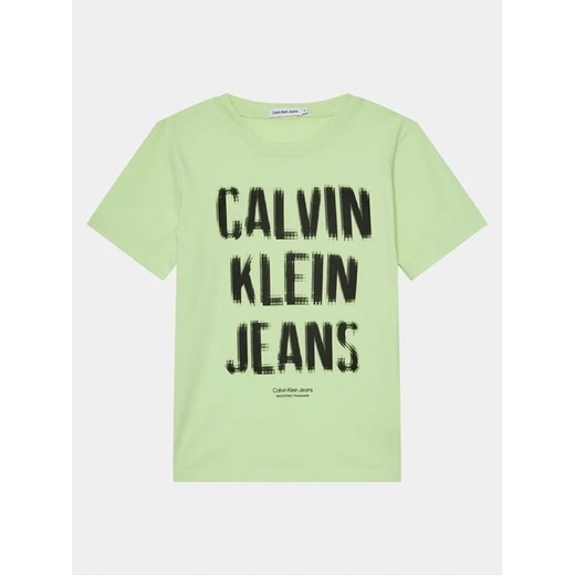 Calvin Klein Jeans T-Shirt Pixel Logo IB0IB01974 Zielony Relaxed Fit ze sklepu MODIVO w kategorii T-shirty chłopięce - zdjęcie 168424008