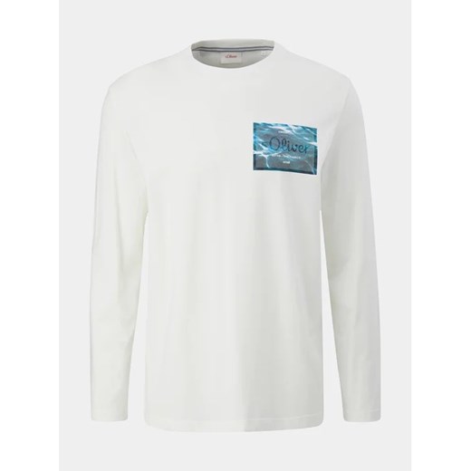 s.Oliver Longsleeve 2135693 Biały Regular Fit XXL wyprzedaż MODIVO