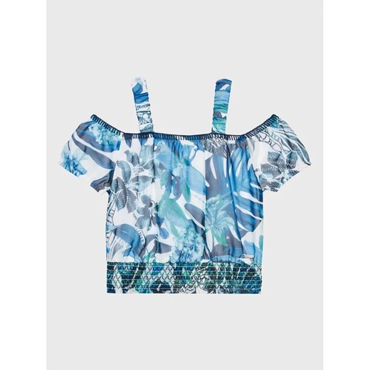 Guess Bluzka J3GH00 WA2T0 Niebieski Regular Fit Guess 7Y wyprzedaż MODIVO