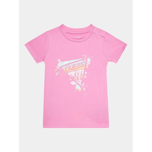 Guess T-Shirt A3RI00 K6YW3 Różowy Regular Fit ze sklepu MODIVO w kategorii Koszulki niemowlęce - zdjęcie 168426586