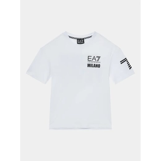 EA7 Emporio Armani T-Shirt 6RBT60 BJ7CZ 1100 Biały Regular Fit ze sklepu MODIVO w kategorii T-shirty chłopięce - zdjęcie 168427958