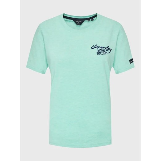 Superdry T-Shirt Vintage Pride In Craft W1010784A Zielony Regular Fit ze sklepu MODIVO w kategorii Bluzki damskie - zdjęcie 168428016