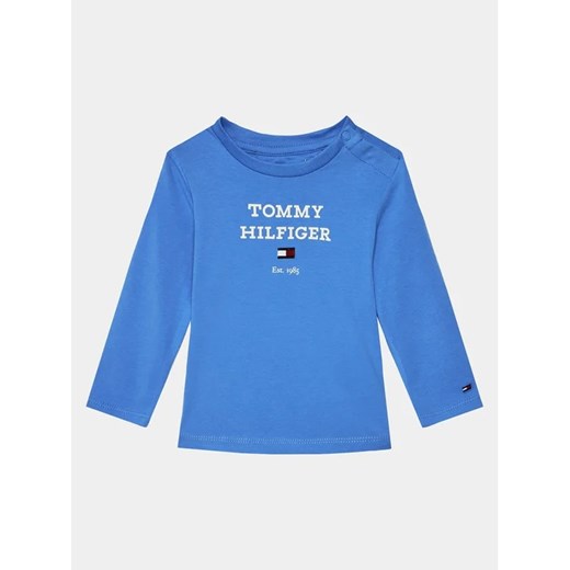 Tommy Hilfiger Bluzka Logo KN0KN01760 Niebieski Regular Fit Tommy Hilfiger 74 MODIVO