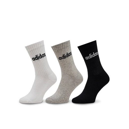 adidas Skarpety wysokie unisex Linear Crew Cushioned Socks 3 Pairs IC1302 Szary ze sklepu MODIVO w kategorii Skarpetki damskie - zdjęcie 168429208