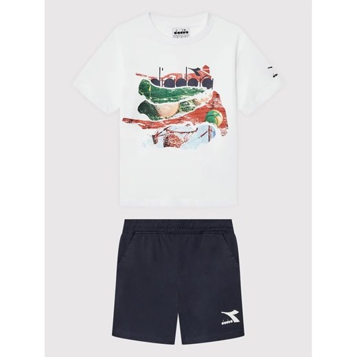Diadora Komplet t-shirt i szorty sportowe Playground 102.178252 Biały Regular Fit ze sklepu MODIVO w kategorii Komplety chłopięce - zdjęcie 168429459