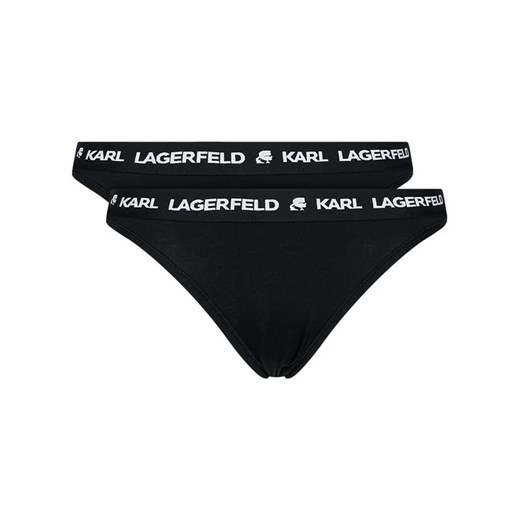 KARL LAGERFELD Komplet 2 par fig klasycznych Logo Set 211W2127 Czarny ze sklepu MODIVO w kategorii Majtki damskie - zdjęcie 168429529