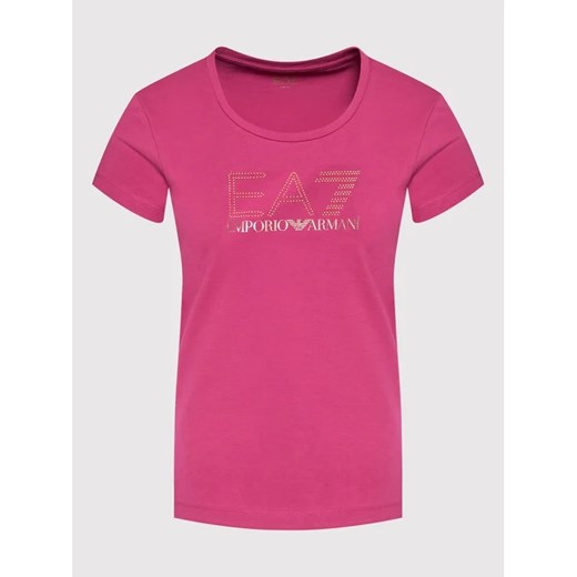 EA7 Emporio Armani T-Shirt 8NTT24 TJ2HZ 1443 Różowy Slim Fit M okazyjna cena MODIVO