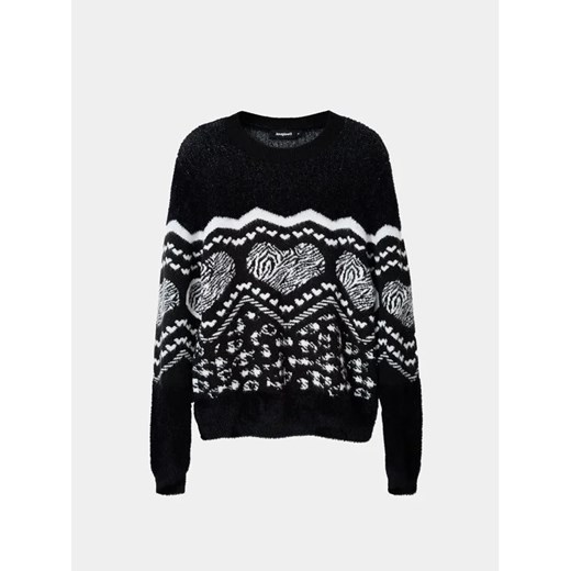Desigual Sweter 23WWJF56 Czarny Regular Fit Desigual S okazja MODIVO