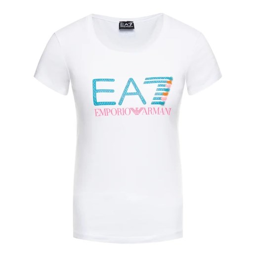 EA7 Emporio Armani T-Shirt 3HTT31 TJ12Z 1100 Biały Slim Fit S MODIVO