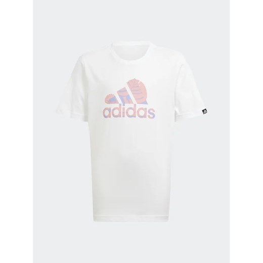 adidas T-Shirt HR8147 Biały ze sklepu MODIVO w kategorii Bluzki dziewczęce - zdjęcie 168432675