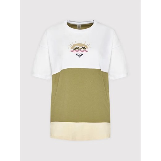 Roxy T-Shirt Addicted To Joy ERJZT05149 Zielony Loose Fit XS MODIVO promocyjna cena