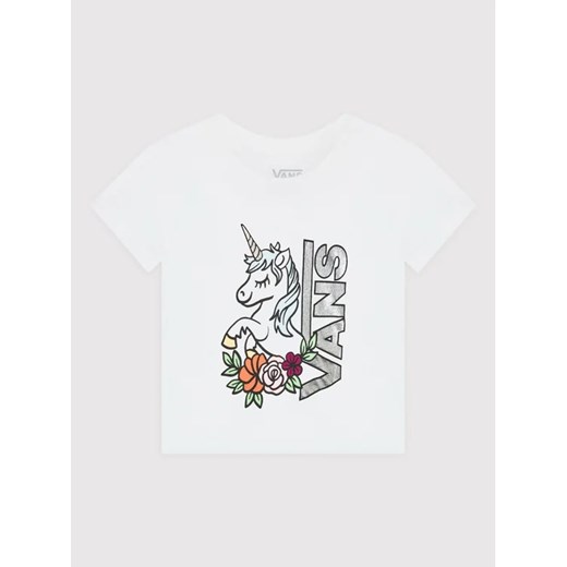 Vans T-Shirt Corny Kids VN0A7RSU Biały Regular Fit ze sklepu MODIVO w kategorii Bluzki dziewczęce - zdjęcie 168434949