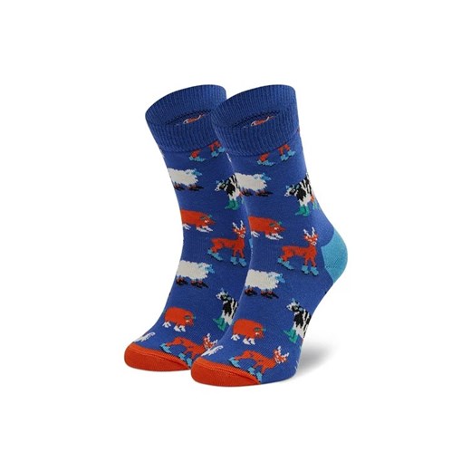 Happy Socks Skarpety Wysokie Dziecięce KFCR01-6500 Niebieski ze sklepu MODIVO w kategorii Skarpetki dziecięce - zdjęcie 168437496