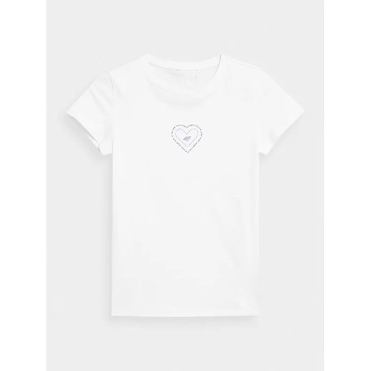 4F T-Shirt 4FJSS23TTSHF384 Biały Regular Fit 152 MODIVO