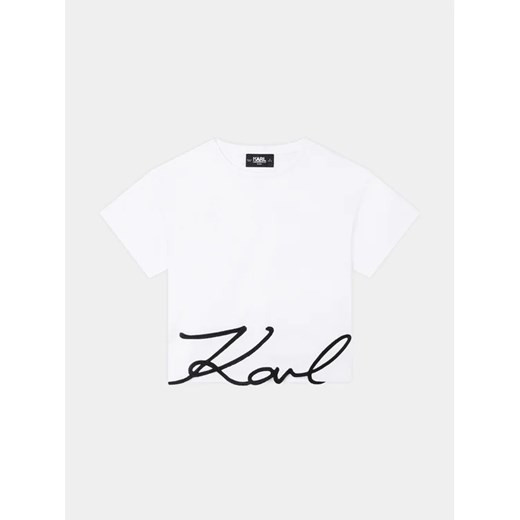 Karl Lagerfeld Kids T-Shirt Z15448 D Biały Regular Fit 16Y promocja MODIVO
