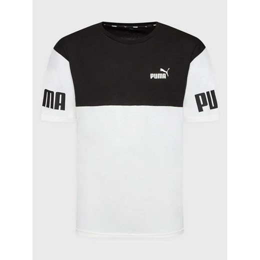Puma T-Shirt Power Colorblock 849801 Biały Relaxed Fit Puma M MODIVO