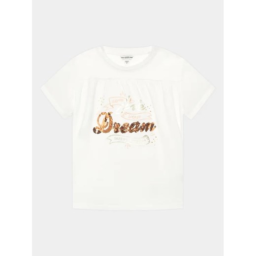 Guess T-Shirt J3GI15 K6YW1 Biały Regular Fit ze sklepu MODIVO w kategorii Bluzki dziewczęce - zdjęcie 168441068