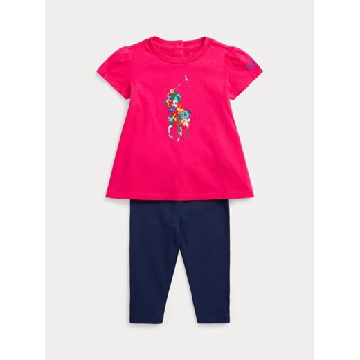 Polo Ralph Lauren Komplet t-shirt i legginsy 310909910001 Różowy Regular Fit Polo Ralph Lauren 18M wyprzedaż MODIVO