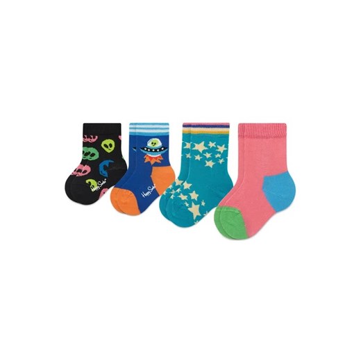 Happy Socks Zestaw 4 par wysokich skarpet dziecięcych XKSPC09-0200 Kolorowy ze sklepu MODIVO w kategorii Skarpetki dziecięce - zdjęcie 168441925