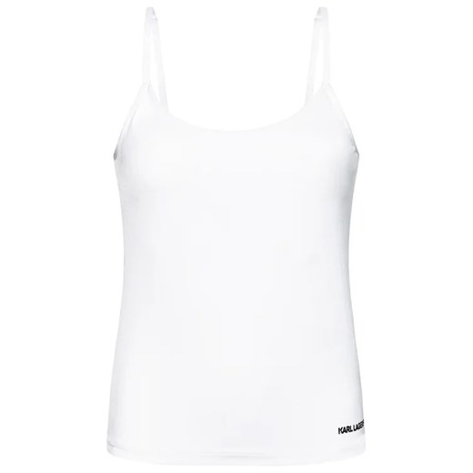 KARL LAGERFELD Top Logo Singlet 211W2108 Biały Slim Fit Karl Lagerfeld M MODIVO