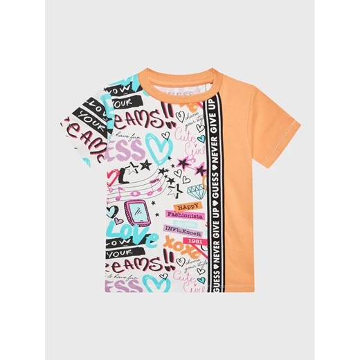 Guess T-Shirt K3RI24 K6YW3 Pomarańczowy Regular Fit ze sklepu MODIVO w kategorii Koszulki niemowlęce - zdjęcie 168444607