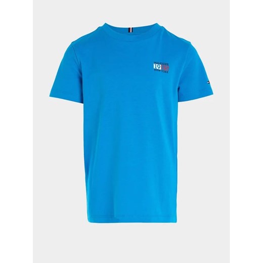 Tommy Hilfiger T-Shirt New York Flag KB0KB08626 S Niebieski Regular Fit Tommy Hilfiger 8Y wyprzedaż MODIVO