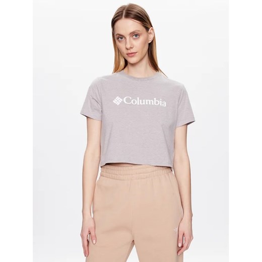 Columbia T-Shirt North Casades 1930051 Szary Cropped Fit ze sklepu MODIVO w kategorii Bluzki damskie - zdjęcie 168447738