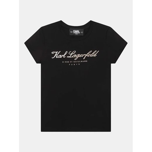 Karl Lagerfeld Kids T-Shirt Z15435 S Czarny Regular Fit 8Y MODIVO okazja
