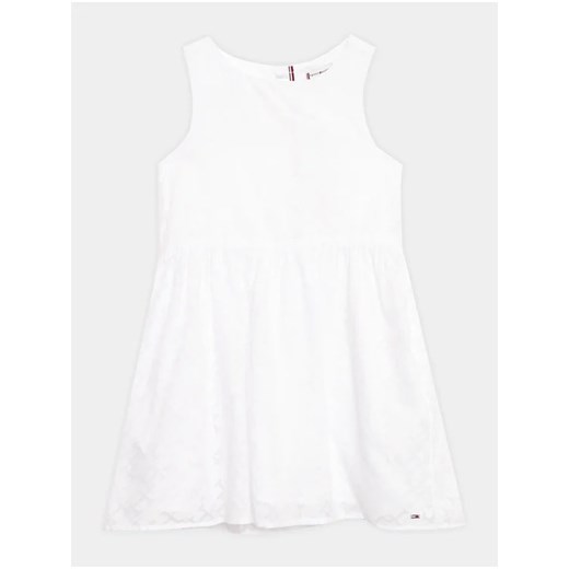 Tommy Hilfiger Sukienka codzienna Monogram KG0KG07175 M Biały Regular Fit ze sklepu MODIVO w kategorii Sukienki dziewczęce - zdjęcie 168449688