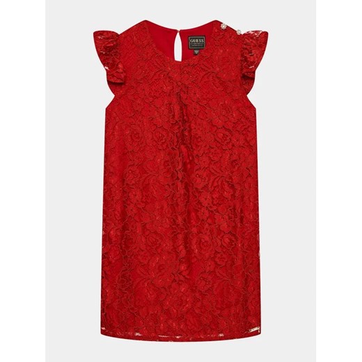 Guess Sukienka codzienna J3BK03 WFS60 Czerwony Regular Fit ze sklepu MODIVO w kategorii Sukienki dziewczęce - zdjęcie 168450138