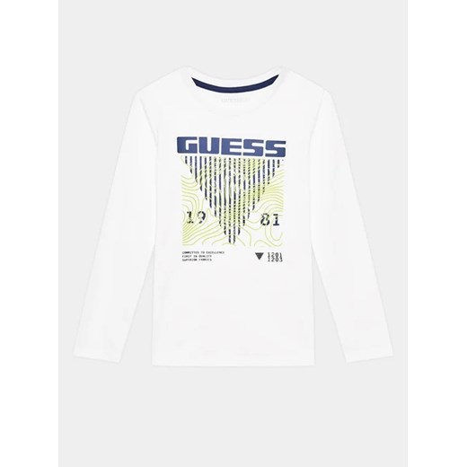 Guess Bluzka L3BI29 I3Z13 Biały Regular Fit ze sklepu MODIVO w kategorii T-shirty chłopięce - zdjęcie 168450567