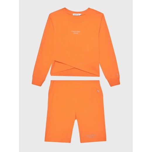 Calvin Klein Jeans Komplet bluza i legginsy IG0IG01929 Pomarańczowy Regular Fit 12Y MODIVO