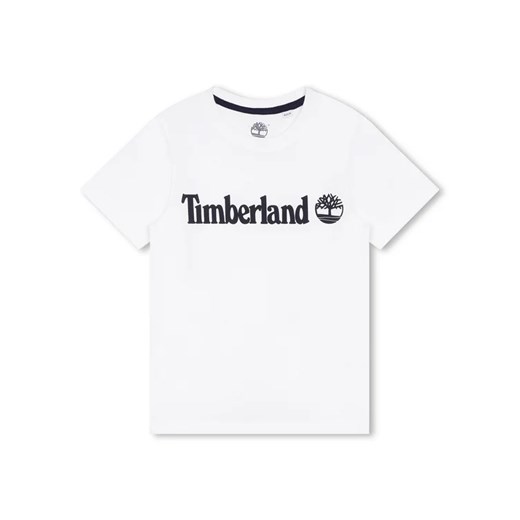 Timberland T-Shirt T25T77 S Biały Regular Fit ze sklepu MODIVO w kategorii T-shirty chłopięce - zdjęcie 168456536