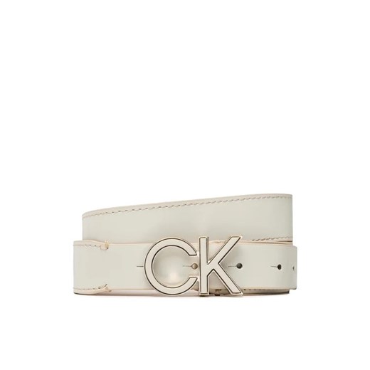 Calvin Klein Pasek Damski Re-Lock Saff Ck 3cm Belt K60K609980 Beżowy ze sklepu MODIVO w kategorii Paski damskie - zdjęcie 168456977