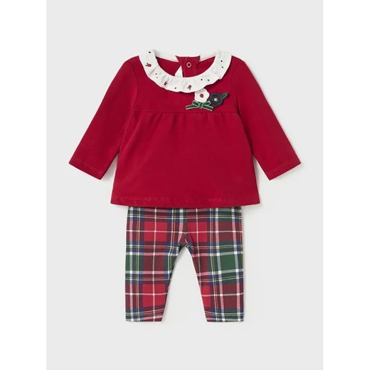 Mayoral Komplet bluzka i legginsy 2.757 Czerwony Regular Fit ze sklepu MODIVO w kategorii Komplety niemowlęce - zdjęcie 168457196