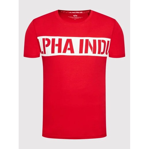 Alpha Industries T-Shirt Printed Stripe 118511 Czerwony Regular Fit Alpha Industries XL MODIVO