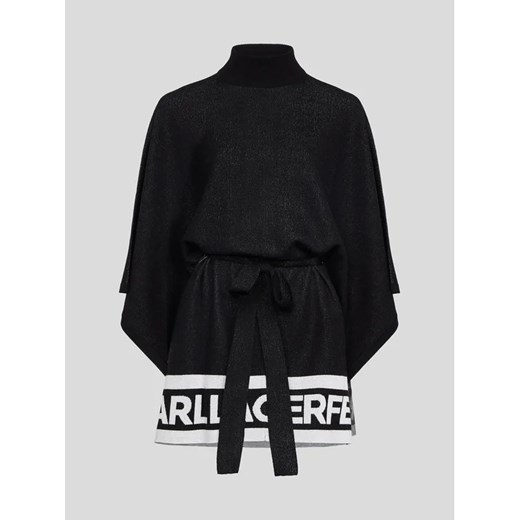KARL LAGERFELD Ponczo Logo 226W2010 Czarny Relaxed Fit Karl Lagerfeld M promocyjna cena MODIVO