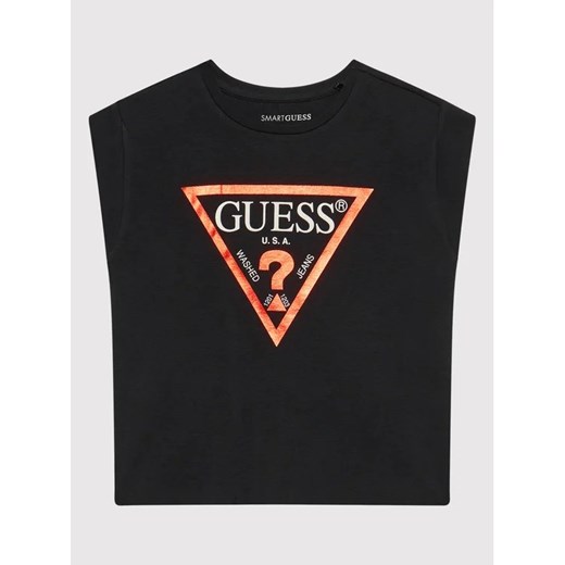 Guess T-Shirt J81I15 J1311 Czarny Regular Fit ze sklepu MODIVO w kategorii Bluzki dziewczęce - zdjęcie 168460628